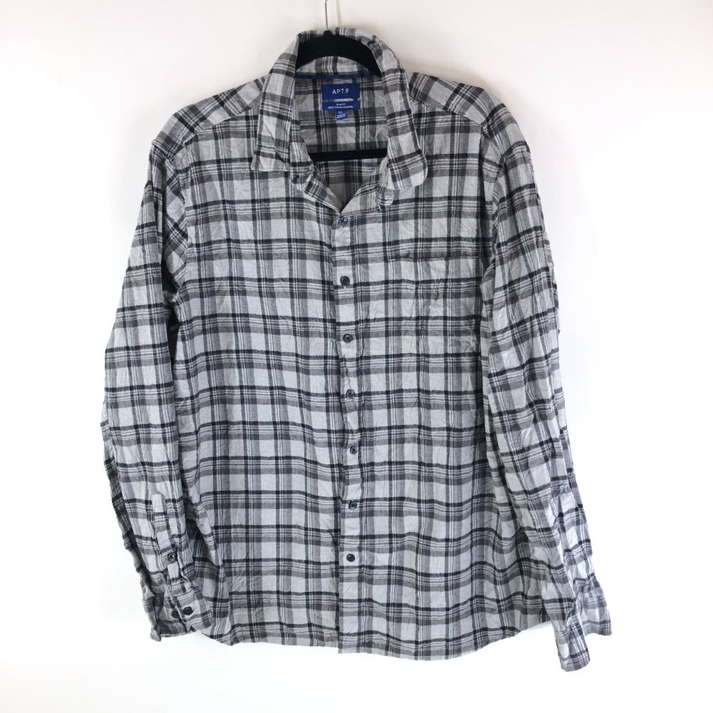 Apt.9 Mens Button Down Plaid Soft Touch Flannel S… - image 1